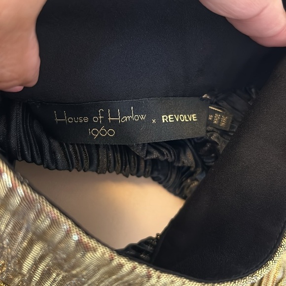 House of Harlow 1960 x Revolve Gold Lame Lynn Blouse - Picture 9 of 11